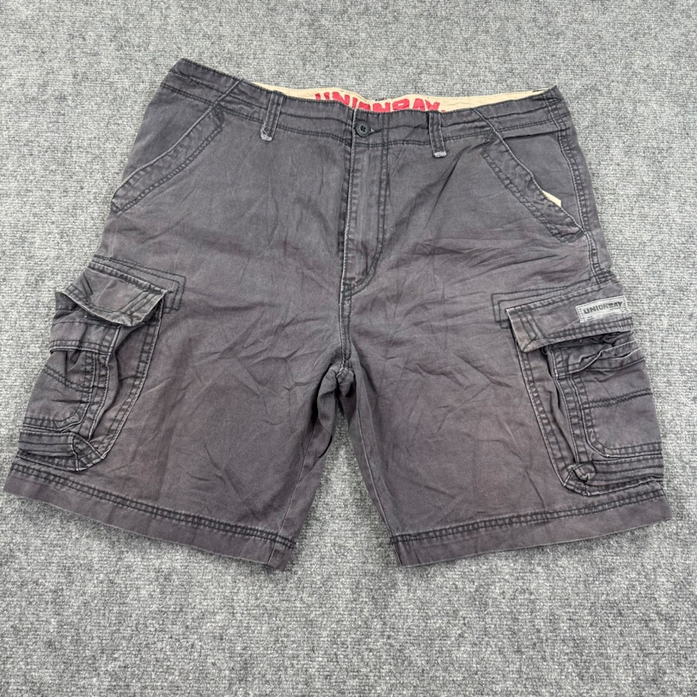Unionbay Cargo Shorts 42‎ Gray Cotton Multi Pocket Utility Mens